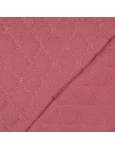 Tissu couette matelassé double gaze - Framboise