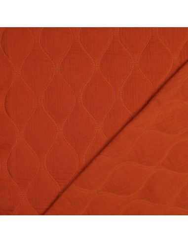Tissu matelassé double gaze - Rouille