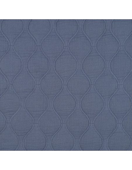 Tissu matelassé double gaze - Bleu jeans