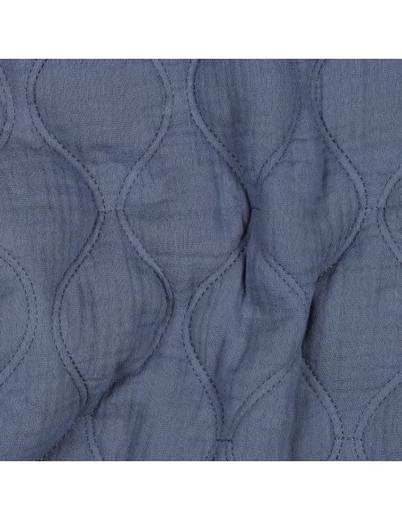 Tissu matelassé double gaze - Bleu jeans