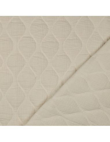 Tissu matelassé double gaze - Naturel