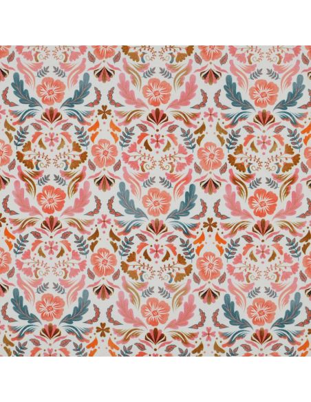 Tissu jersey imprimé Clara - Fond blanc
