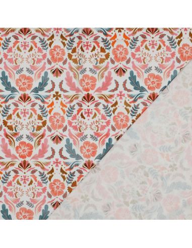 Tissu jersey imprimé Clara - Fond blanc