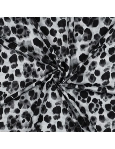 Tissu viscose effet satiné - Animal noir