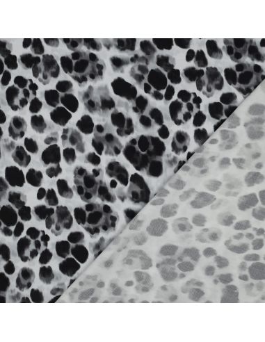 Tissu viscose effet satiné - Animal noir