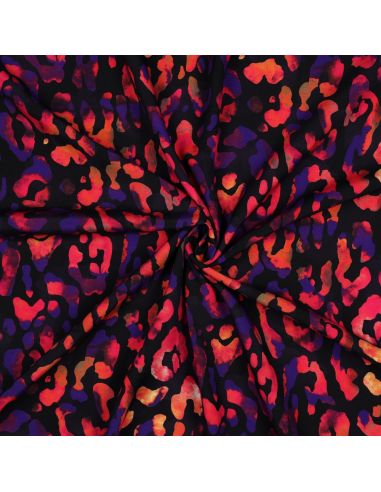 Tissu viscose - Sauvage fond noir