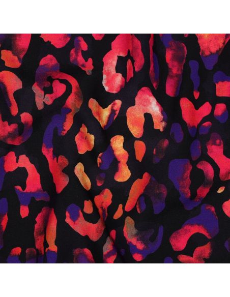 Tissu viscose - Sauvage fond noir