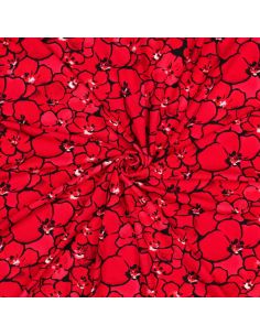 Tissu jersey viscose - Coquelicots