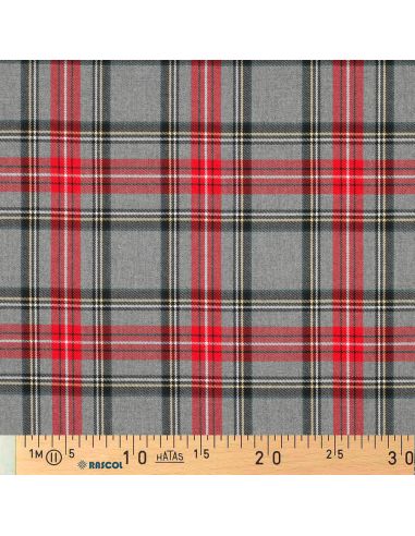 Tissus tartan écossais - Rouge et gris