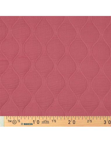 Tissu matelassé double gaze - Framboise