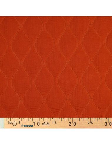 Tissu matelassé double gaze - Rouille