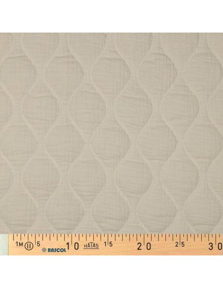 Tissu matelassé double gaze - Naturel
