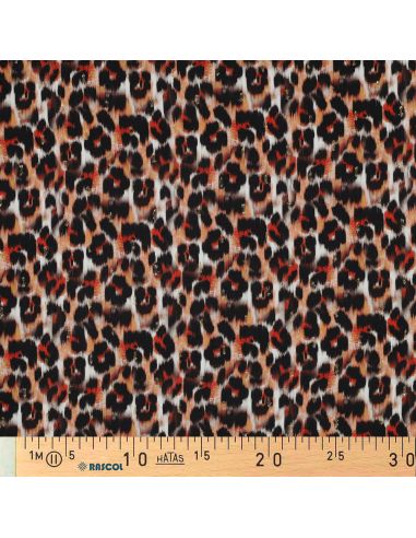 Tissu viscose lurex - Animal marron