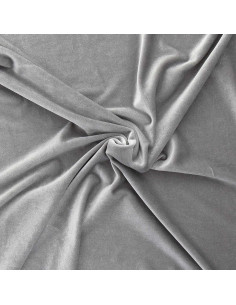 Tissu velours stretch - Argent