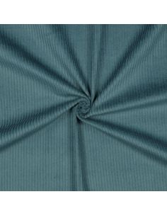 Tissu velours côtelé coton - Bleu pétrole léger