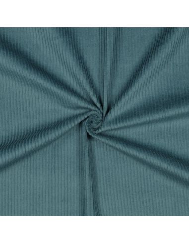 Tissu velours côtelé coton - Bleu pétrole léger