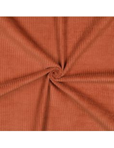 Tissu velours côtelé coton - Terracotta