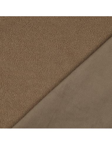 Tissu polaire Teddy double face - Mocha