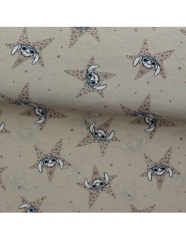 Tissu jersey Lilo & Stitch - Étoiles beige