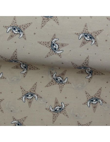 Tissu jersey Lilo & Stitch - Étoiles beige