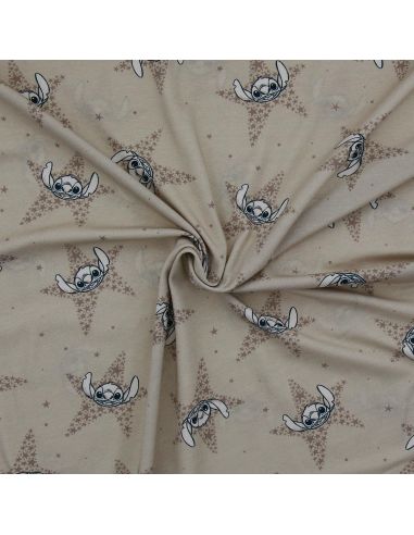 Tissu jersey Lilo & Stitch - Étoiles beige