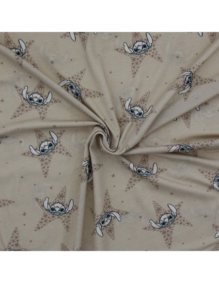 Tissu jersey Lilo & Stitch - Étoiles beige