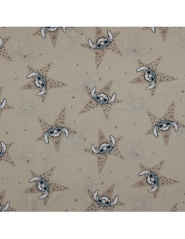 Tissu jersey Lilo & Stitch - Étoiles beige
