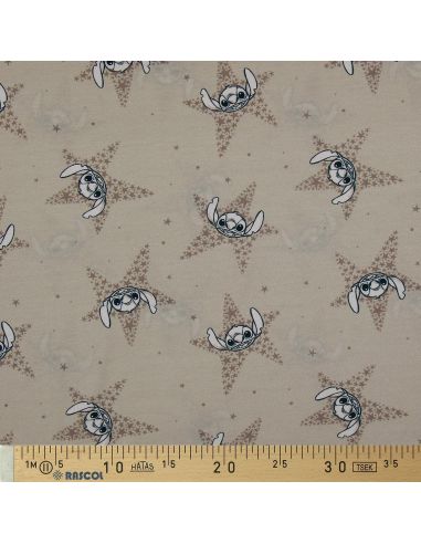 Tissu jersey Lilo & Stitch - Étoiles beige