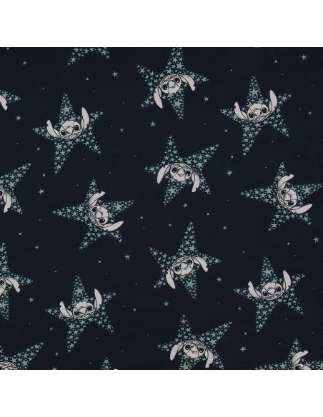 Tissu jersey Lilo & Stitch - Étoiles bleu marine