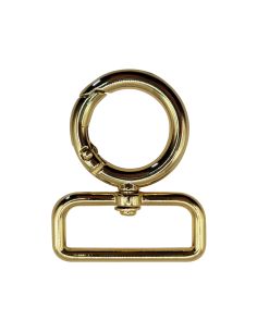 Mousqueton pivotant rond - Or 32 x 20 mm