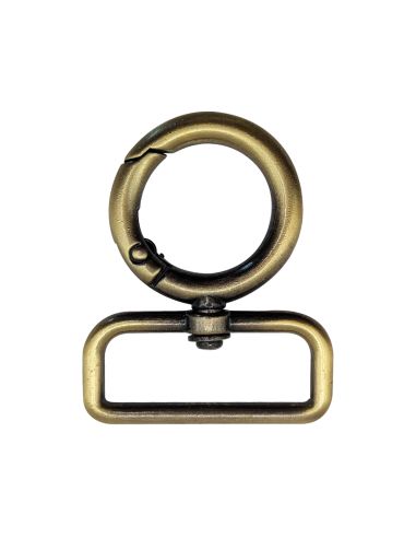 Mousqueton pivotant rond - Bronze 32 x 20 mm