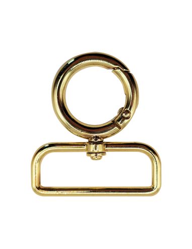 Mousqueton pivotant rond - Or 40 x 20 mm