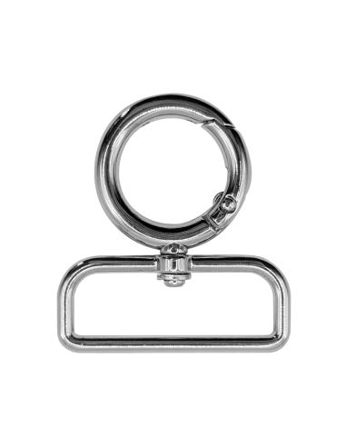 Mousqueton pivotant rond - Argent 40 x 20 mm