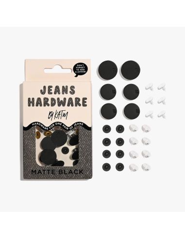 Kit de boutons jeans et rivets - Noir mat
