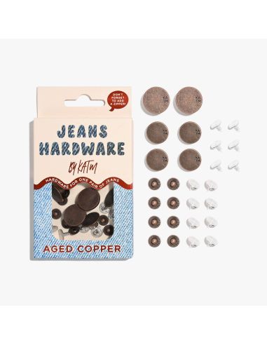 Kit de boutons jeans et rivets - Cuivre