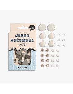 Kit de boutons jeans et rivets - Argent