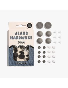 Kit de boutons jeans et rivets - Etain