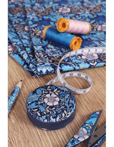Mètre ruban enrouleur 150 cm - Collection fleurs bleues