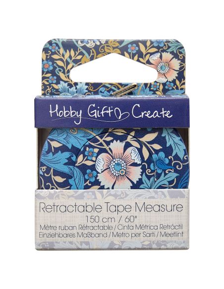 Mètre ruban enrouleur 150 cm - Collection fleurs bleues