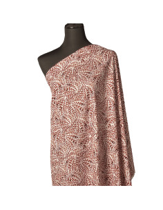 Tissu popeline de coton fantaisie - Plumes marrons 2