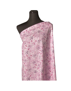 Tissu popeline de coton fantaisie - Plumes roses 2