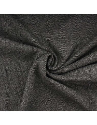 Tissu manteau lainage chevrons - Noir
