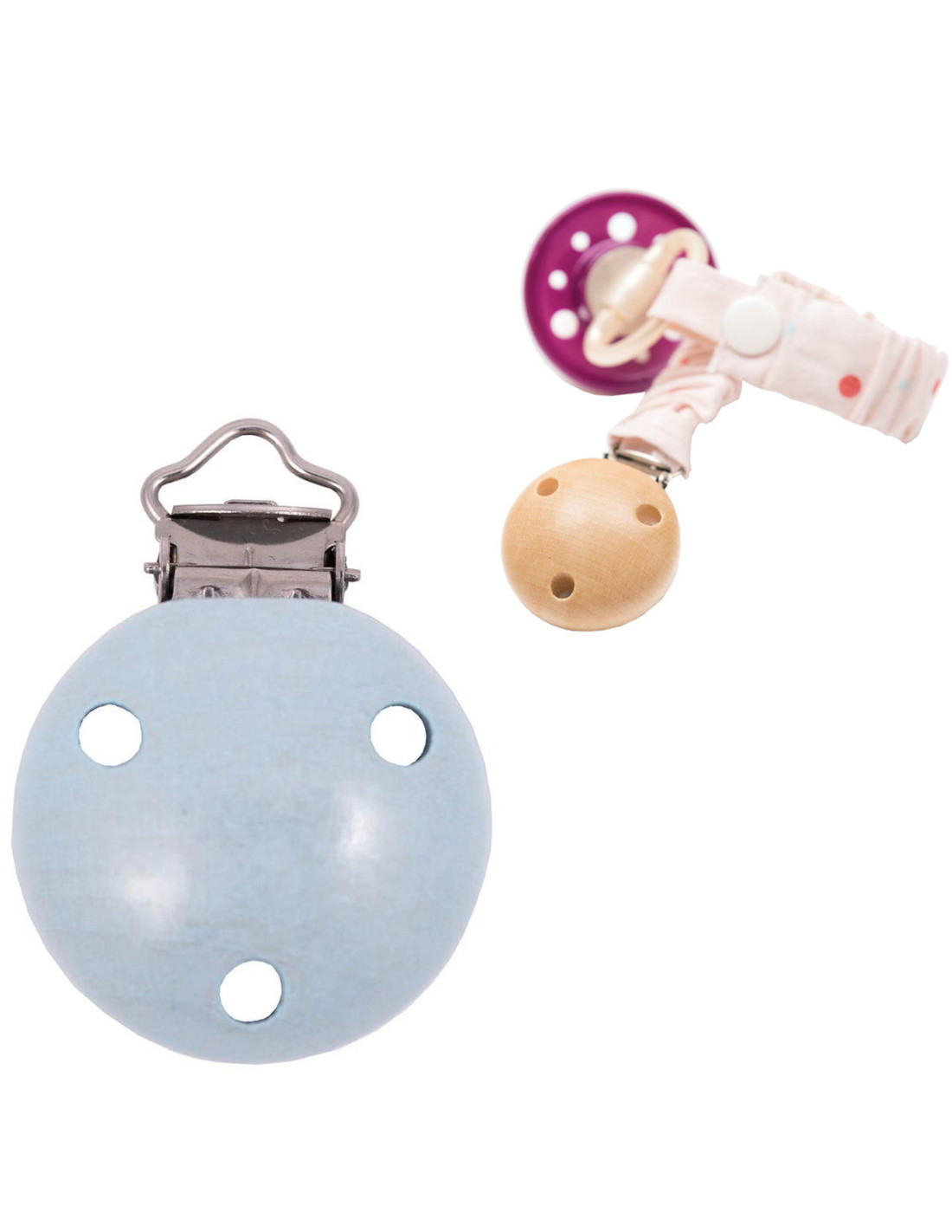 8 Pièces Clip Attache Tétine Bois - Pince Sucette Bébé 4 Couleurs, Attache Sucette En Bois Naturel