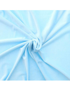 Tissu velours stretch - Bleu layette
