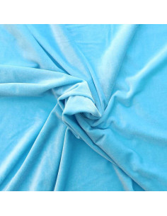 Tissu velours stretch - Bleu aqua