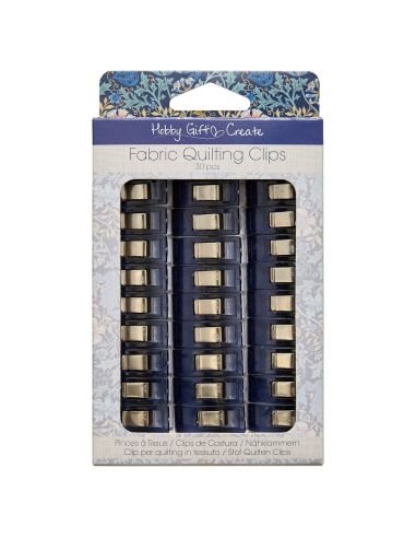 Set de 30 pinces tissus - Collection fleurs bleues