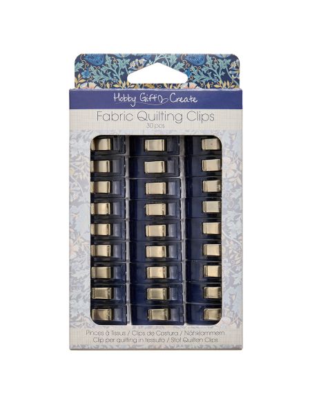 Set de 30 pinces tissus - Collection fleurs bleues
