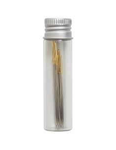 Tube en verre de 10 aiguilles à coudre 18-22 - Collection fleurs bleues 2