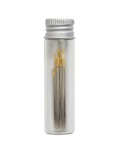 Tube en verre de 10 aiguilles à broder 3-9 - Collection fleurs bleues 2