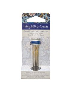 Tube en verre de 10 aiguilles à broder 3-9 - Collection fleurs bleues